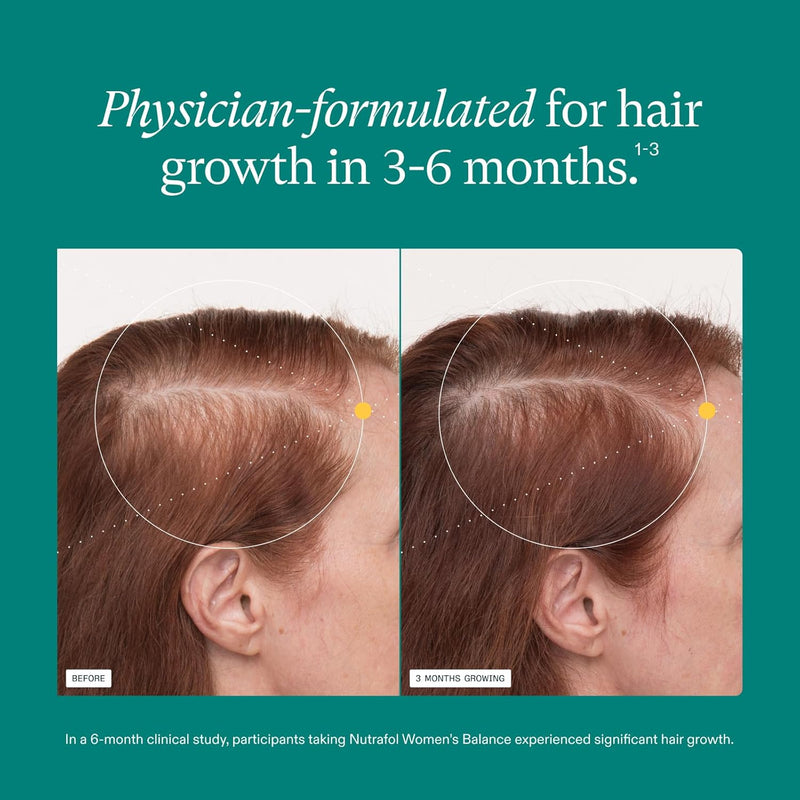 Nutrafol Women's Balance Hair Growth Supplements, Ages 45 and Up, Clinically Proven for Visibly Thicker Hair and Scalp Coverage, Dermatologist Recommended - 1 Month Supply Infinity Warehouse