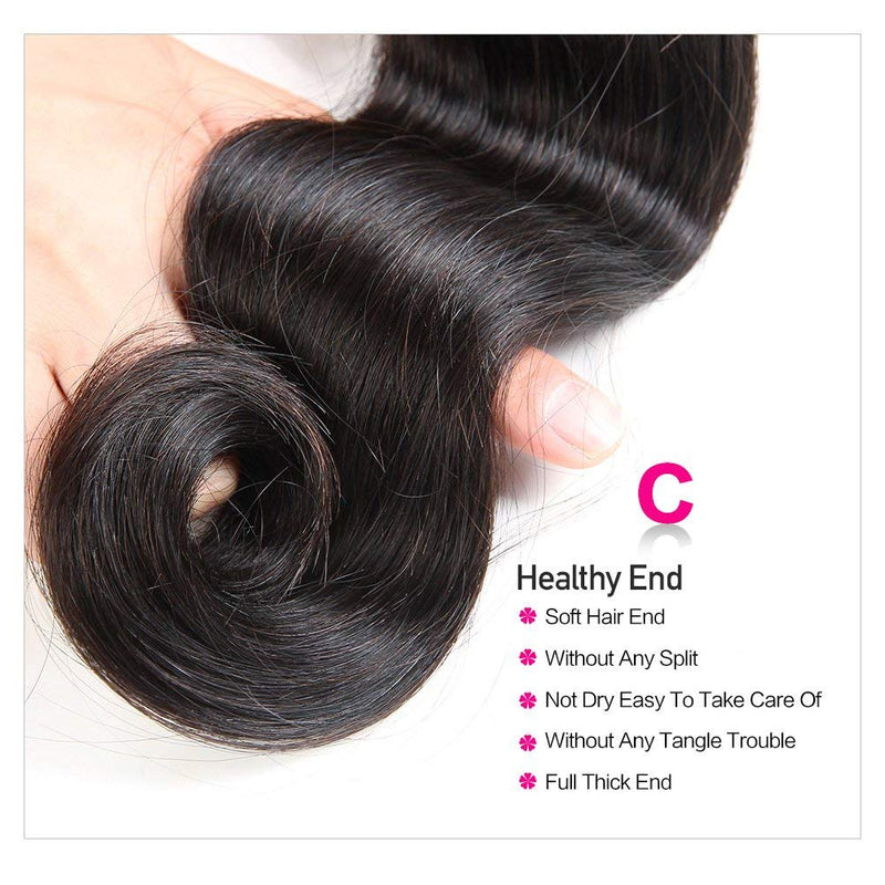 Beauty Princess Body Wave Human Hair 3 Bundles Double Weft 9A Brazilian Hair Bundles (20/22/24Inch) Wingirl