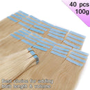 Benehair Platinum Blonde Tape in Hair Extensions 100g 40pcs 16 inch Remy Human Hair Highlighted Long Straight Seamless Invisible Skin Weft Invisible Double Sided Tape