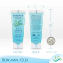 BERGMAN KELLY Travel Size Shampoo & Conditioner 2 in 1 (1 Fl Oz, 100 PK, Tropical Waterfall), Delight Your Guests with Invigorating and Refreshing Shampoo Amenities, Small Hotel Toiletries in Bulk BERGMAN KELLY