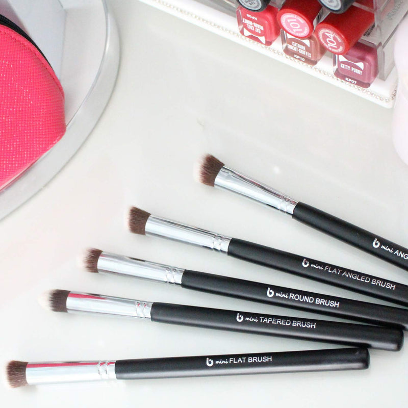 Kabuki Concealer Brush Under Eye - Beauty Junkees Mini Tapered Blending Makeup Brushes for Undereye Blender Buffer with Liquid Cream Powder Eyeshadow Cosmetics, Dense, Vegan Synthetic Beauty Junkees