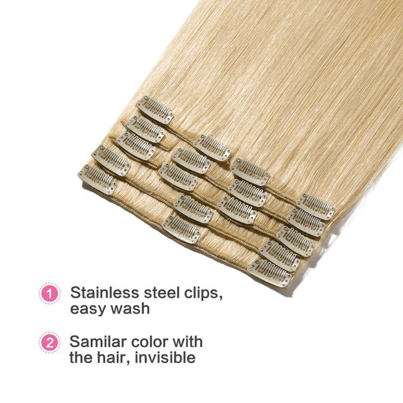 MY-LADY Clip in 100% Remy Human Hair Extensions 8''-24'' Full Head 8pcs 18clips Short Soft Silky Straight for Women Beauty 65g 8" / 8 inch