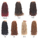 Xtrend 6 Packs Pre-Looped New Faux Locks Braids Hair 18 Inch Fashion Soft Locks Hair Blond Synthetic Hair Extend 21Strands New Loc Braiding Hair Most Natural Faux Locks Curly Crochet Hair 613