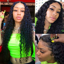 Brazilian Deep Wave Bundles with Closure (26 28 30+20) 10A Virgin Human Hair Bundles with Closure Wet and Wavy Curly Hair Weave 3 Bundles with Lace Closure Free Part YOCYTU