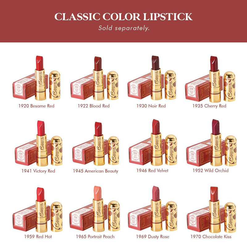 Besame Cosmetics | Dusty Rose Lipstick - 1969 | Classic Color Lipstick | Vintage Makeup | Long Lasting Lipstick | Semi Matte Lipstick for Women | Moisturizing Lipstick for Sensitive Skin BESAME COSMETICS