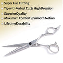 Hair Scissors 6 Inch with Extremely Sharp Blades, Professional Hair Cutting Scissors, Durable, Smooth Motion & Fine Cut, Barber Scissors with Sheath, Cleaning Leather, Key & Rings Fagaci Store