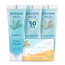 BERGMAN KELLY Rectangular Sanitary Soap Bars, Shampoo & Conditioner 3-Pc Set (0.5 oz each, 150 pc, Tropical Waterfall), Delight Guests with Invigorating & Refreshing Bulk Travel Size Hotel Toiletries BERGMAN KELLY