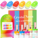 Double Rhythm 6 Pcs 15 ML Gel Polish Set Same Color Same Bottle Soak Off Gel Polish Kit Nail Art Manicure Salon DIY at Home for Women (Jelly Burgundy Red Glitter Silver -T6-56) Infinity Warehouse
