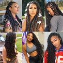 7 Packs Passion Twist Hair 22 Inch Water Wave Synthetic Braids for Passion Twist Crochet Braiding Hair Goddess Locs Long Bohemian Curl Hair Extensions (22Strands/Pack, T27
