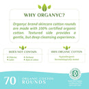 Organyc - 100% Organic Cotton Rounds - Biodegradable Cotton, Chemical Free, for Sensitive Skin (420 Count) - Daily Cosmetics. Beauty and Personal Care Organyc