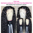 Transparent Lace Front Wigs Human Hair Wigs For Black Women T Shape Water Wave Lace Front Wigs Human Hair Middle Part Deep Wave Lace Front Wig 150% Density Pre Plucked With Baby Hair. Wonder Girl Store