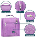 PAVILIA Hanging Travel Toiletry Bag Women Men | Cosmetic, Makeup Organizer Kit for Toiletries Accessories, Bathroom Hygiene, Water Resistant(Purple) PAVILIA