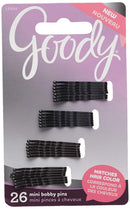 Goody Women's Colour Collection Small Metallic Bobby Slide Black, 26 Count GOODY