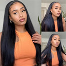 UNice Straight Headband Human Hair Wig Glueless None Lace Front Machine Made Headband Wig Brazilian Virgin Hair Wigs for Black Women 150% Density (16 inch) UNICE Store