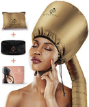 Eleganty Soft Bonnet Hood Hairdryer Attachment with Headband that Reduces Heat Around Ears and Neck to Enjoy Long Sessions - Used for Hair Styling, Deep Conditioning and Hair Drying (Gold) BRJ Store
