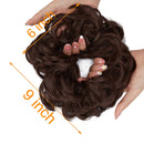 OKHOTY 1PCS Messy Hair Bun Hair Scrunchies Extension Curly Wavy Messy Synthetic Chignon for Women Updo Hairpiece(1PCS Dark Auburn) OKHOTY