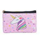 WERNNSAI Sparkly Unicorn Makeup Bag - Sequin Pink Zipper Bag for Girls Women Pencil Case Travel Toiletry Cosmetic Pouch Gift WERNNSAI Store