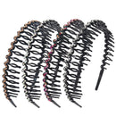 Yeshan Rhinestone and Crystal Headbands For Women with Teeth Comb, Non-slip Hard Plastic Headbands In Wave shape,Pack of 4 Yeshan