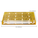 PANA Nail Drill Bit Holder Stand Display Organizer- Dust Proof Storage Container Box Case Tools for Home Use or Nail Salon - (12 Holes, Rectangle (Gold)) PANA