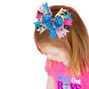 6 Pack 6 inch Large Big Grosgrain Ribbon Hair Bows Clips with Rhinestone for Girls Toddlers Kids Teens LCLHB