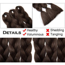 24 inch Jumbo Braiding Hair Jumbo Braid Hair Extensions Jumbo Box Braids Crochet Hair Long Rainbow Colorful for Women Kids DIY High Temperature Synthetic Fiber Medium Brown 6 Bundles Benehair