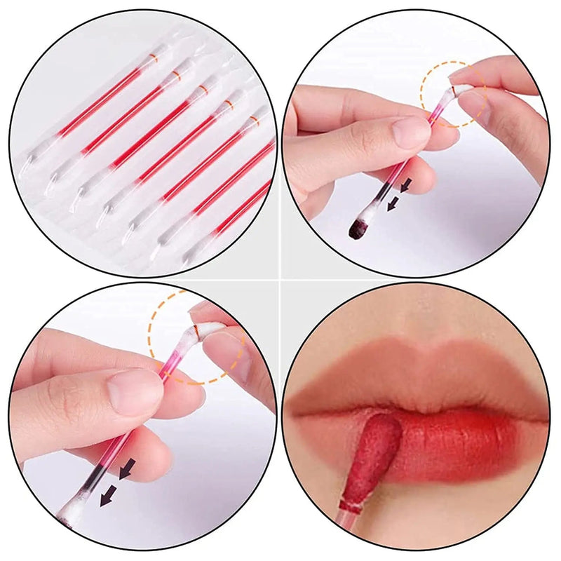 20 Pcs Tattoo Lipstick Cigarette Cotton Swab, Long Lasting Waterproof Disposable Portable Lipstick, Durable Waterproof Liquid Non-Stick Lipstick, Easy To Carry (Color: mixed) Yjkoo