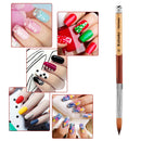 Accmor Nail Art Brush for Acrylic Powder, Wooden Handle Acrylic Nail Art Design Brush Nail Art Brushes Art Tool, Size 14 Accmor