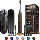 Wagner Stern IntelliBrush Series Whitening Electric Toothbrush with Pressure Sensor. Offers 4 Brushing Modes, 3 intensities, 8 Soft Brush Heads, and a Luxury Travel case. Infinity Warehouse