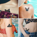 WIRESTER Temporary Tattoo Stickers for Girls Boys Kids Adults, Fake Tattoos on Face Hand Neck Wrist Party Favor Body Art, Tattoo Sheet 6 x 7.87 inch - Cat Designs (Tuxedo, Tabby Kitten, Ragdoll Cat) WIRESTER