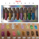 8Pcs Liquid Glitter Eyeliner Set,8 Colors Glitter Silver Liquid Eyeliner Long Lasting Waterproof Shimmer Sparkling Blue Metallic Colorful Eyeliner Kit, Waterproof Shimmer Glitter High Pigmented Brighten DNM Eyeshadow(Set 01) DNM
