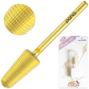 PANA Nail Carbide Volcano Bit - Two Way Rotate use for Both Left and Right Handed - Fast remove Acrylic or Hard Gel - 3/32" Shank - Manicure, Nail Art, Drill Machine (Extra Fine, Gold) PANA