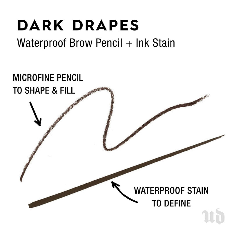 Urban Decay Brow Blade - Waterproof Eyebrow Pencil & Ink Stain - Dual-Ended Pencil Fills and Defines - Brow Tint with the Precision & Definition of Microblading – Dark Drapes URBAN DECAY