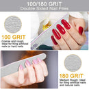 Professional Nail Files, Emery Board Nail File for Natural Nails 100/180/240 Grit Nail Files for Acrylic Nails 12pcs Fine Grit Nail File Manicure Tools Coarse Washable Fingernail Files… (100/180 Grit) BLESWIN