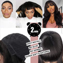 Human Hair Wigs with Bangs for Black Women 150% Density Brazilian Body Wave None Lace Front Wigs with Bangs Glueless Machine Made Wigs with Bangs Natural Black YISEA Store