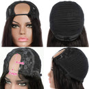UNice Hair 10A Kinky Straight U Part Human Hair Wig for Black Women, Brazilian Remy Human Hair Glueless Full Head Clip in Half Wig 150% Density Natural Color (20inch) UNICE Store