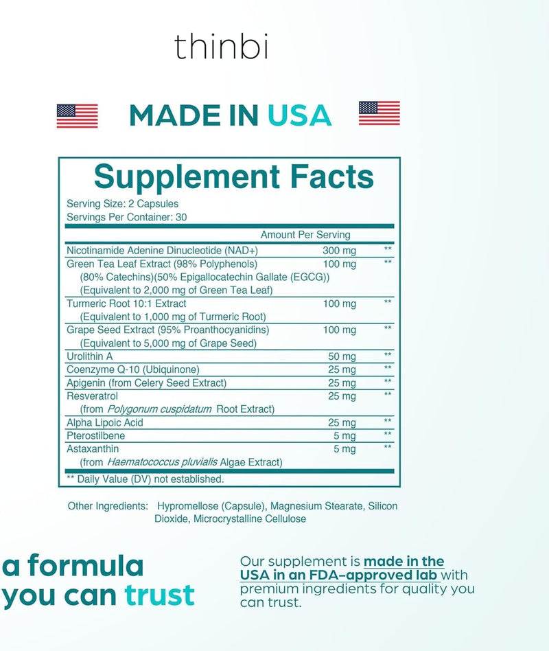 NAD Supplement 8457 mg Extra Strength NMN Alternative Liposomal + Green Tea for Women & Men w/Urolithin A, Resveratrol, CoQ10, Alpha Lipoic Acid – Energy Anti-Aging,Cell Regeneration –30-Day Supply Infinity Warehouse