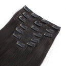Sassina 12 Inch120G Silky Straight Clip In Human Hair Extensions for African American Black Women Double Wefts 7 Pieces with 17 Clips Sassina Store