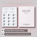 Glov Beauty Micro Infusion System for Face & Lips – 0.25mm 24k Gold Cosmetic Facial Stamp with Hyaluronic Acid, Collagen Peptides & Licorice Root Serum Ampoules (4x Infusion Application, 12x Serums) Infinity Warehouse
