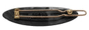 France Luxe Mini Oblong on Tige Boule Barrette - Nacro Black France Luxe