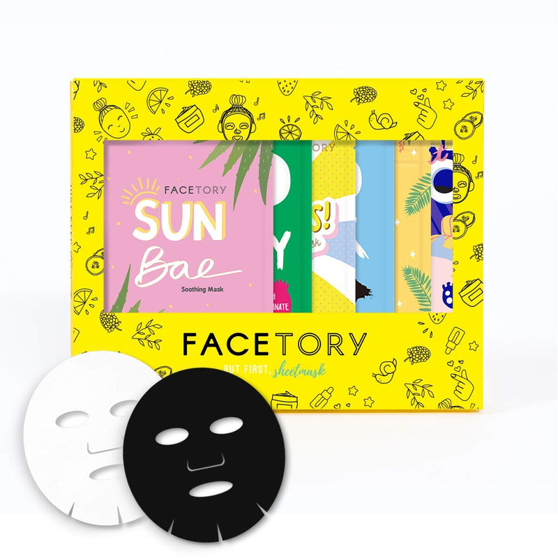 FaceTory 6 Sheet Mask Gift Set | Hydrate, Brighten, Moisturize for Glowing Skin FACETORY Store