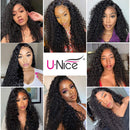 UNice Hair U Part Wig Human Hair Curly Wigs for Black Women Brazilian Virgin Hair Half Wigs Glueless Full Head U Shape Clip in Wig 150% Density 14inch UNICE Store