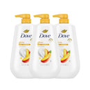 Dove Body Wash with Pump 3 Count Glowing Mango & Almond Butter for Renewed, Healthy-Looking Skin Gentle Skin Cleanser with 24hr Renewing MicroMoisture 30.6 oz Infinity Warehouse
