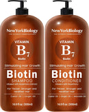 New York Biology Biotin Shampoo and Conditioner Set for Hair Growth and Thinning Hair - Thickening Formula for Hair Loss Treatment - For Men & Women - Anti Dandruff - 16.9 Fl Oz Infinity Warehouse