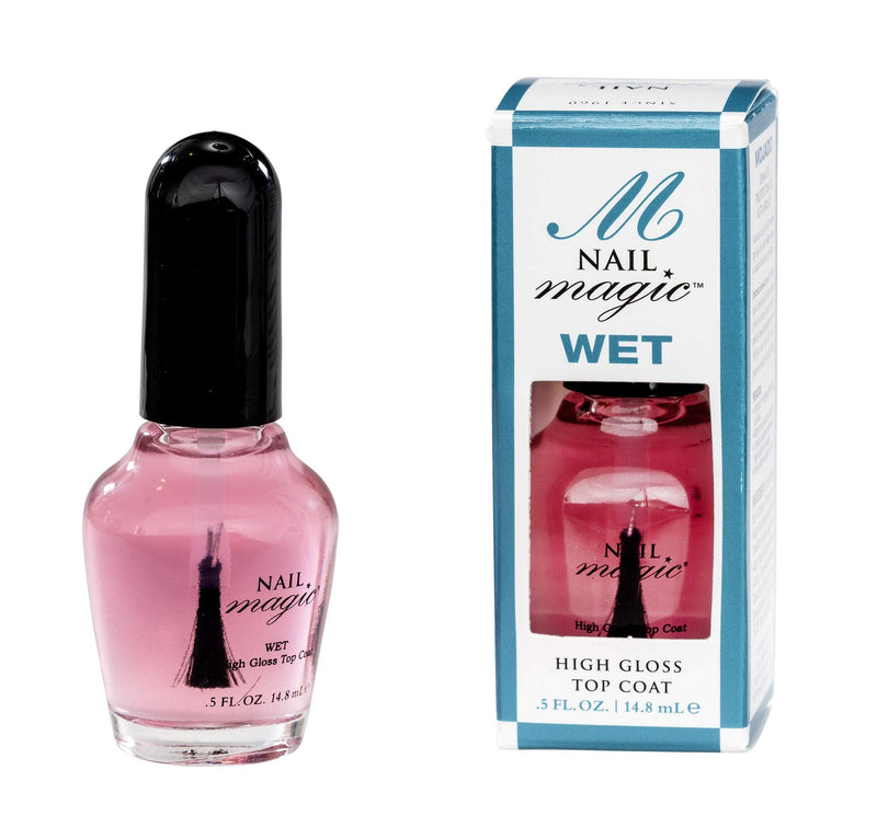 Nail Magic Wet Top Coat - Clear Nail Polish, High Gloss Top Coat. Natural, Shiny Finish, Long Lasting, Extreme High-Gloss (0.5 Fluid Ounce) Nail Magic