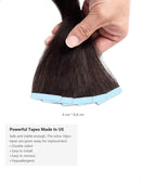 ROSEBUD Tape in Hair Extensions REMY Human Hair, Secure Skin Weft Hair Extensions Seamless 50g/Pack 20Pcs 18 Inch Rose bud