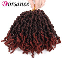 8 Inch 3 Packs Pre-twisted Spring Twist Braids Crochet Hair Short Curly Braids Pretwisted Passion Twists Bomb Twist Bob Pre-looped Synthetic Hair Extensions (T350