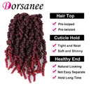 8 Inch 3 Packs Pre-twisted Spring Twist Braids Crochet Hair Short Curly Braids Pretwisted Passion Twists Bomb Twist Bob Pre-looped Synthetic Hair Extensions (Tbug