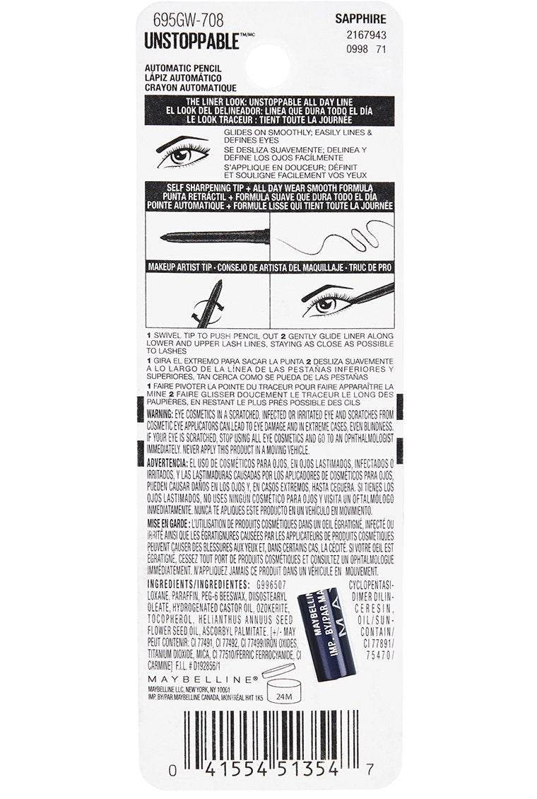 Maybelline Unstoppable Eyeliner, Sapphire, 0.01 oz. Maybelline New York