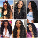 Aibei Hair 16 Inch 100% Unprocessed Pure Natural Color Brazilian Loose Deep Wave 4X4 Lace Front Human Hair Wigs For Black Women With Baby Hair 150% Density Pre Plucked Lace Wigs 10A Virgin Hair Aibei Hair