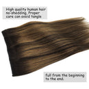 GOO GOO Human Hair Extensions 12 Inch 70g Halo Hair Extensions Balayage Dark Brown to Chestnut Brown Straight Remy Halo Hair Extensions Invisible Hairpiece Halo Hair Extensions GOO GOO